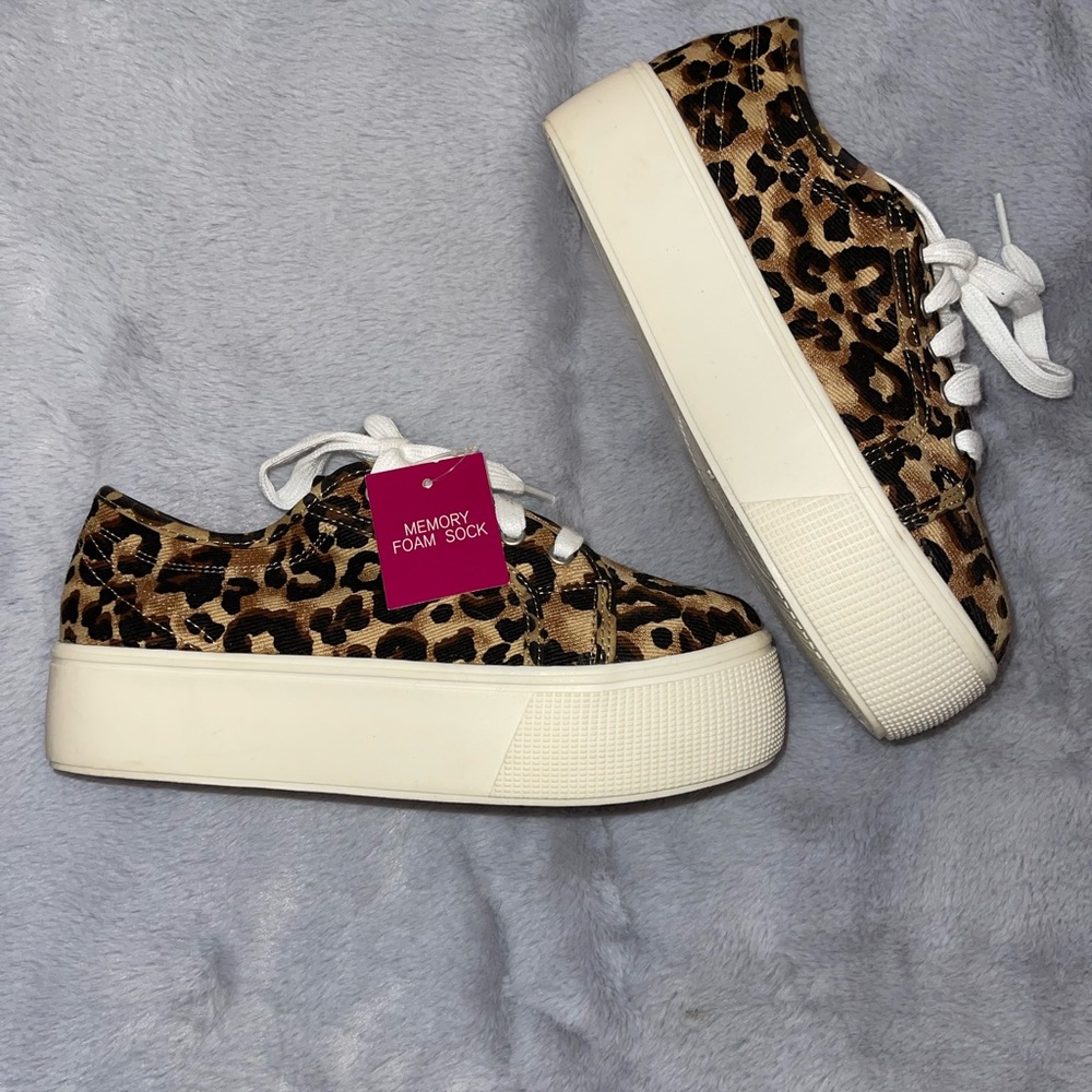 Cheetah platform sneakers